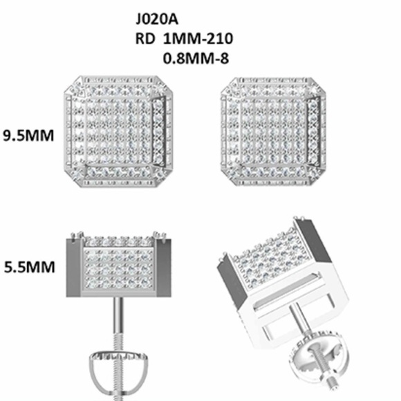 New Moissanite Screw Back Earrings 1.08CT, 18K White Gold Plated Sterling Silver - Picture 17 of 17